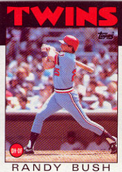 1986 Topps Baseball Cards      214     Randy Bush
